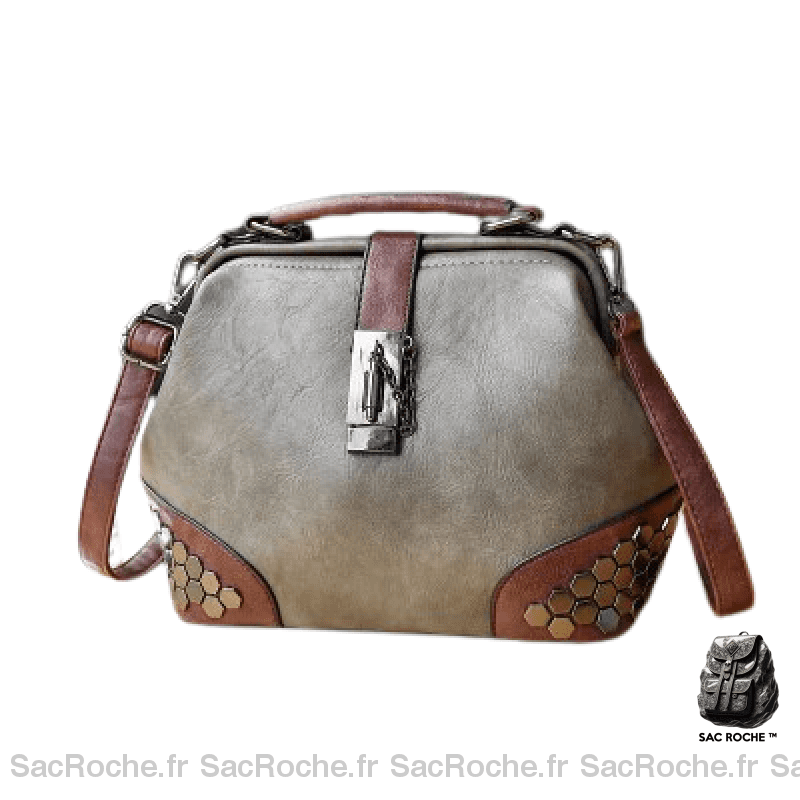 Sac Main Femme Style Docteur Chic Gris / 25 X 18 30Cm À Main Femme