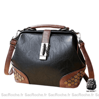 Sac main femme style docteur chic - modèle Noir / 25 x 18 x 30cm - Sac Roche ™