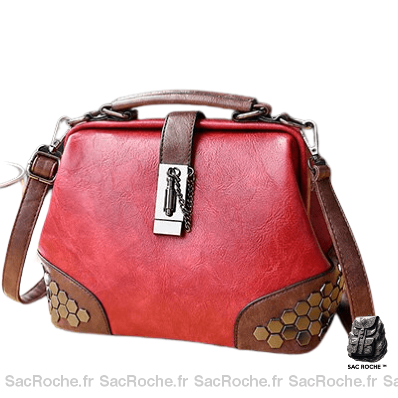 Sac Main Femme Style Docteur Chic Rouge / 25 X 18 30Cm À Main Femme