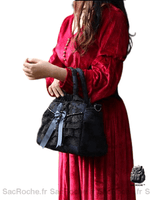 Sac Main Femme Style Gothique - modèle Bleu foncé / 28x20x14cm - Sac Roche ™