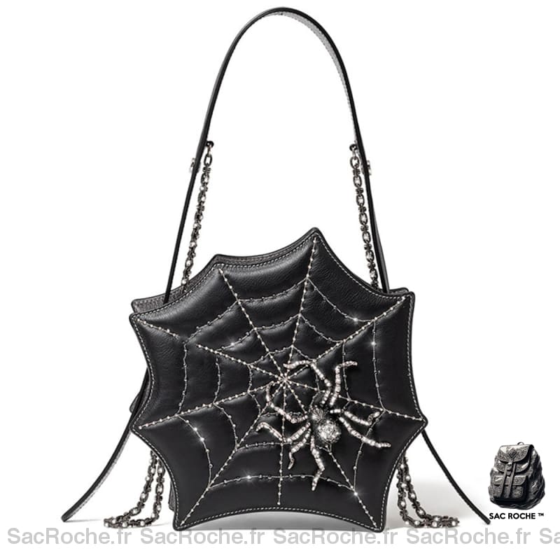 Sac Main Femme Style Rock Roll Noir À