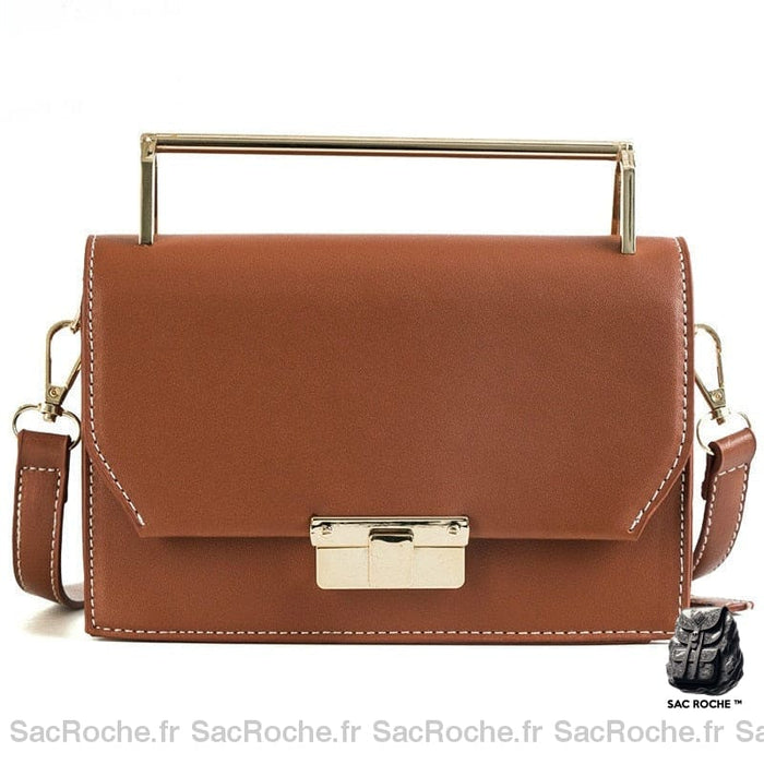 Sac Main Femme Synthétique Trendy Marron À Main Femme
