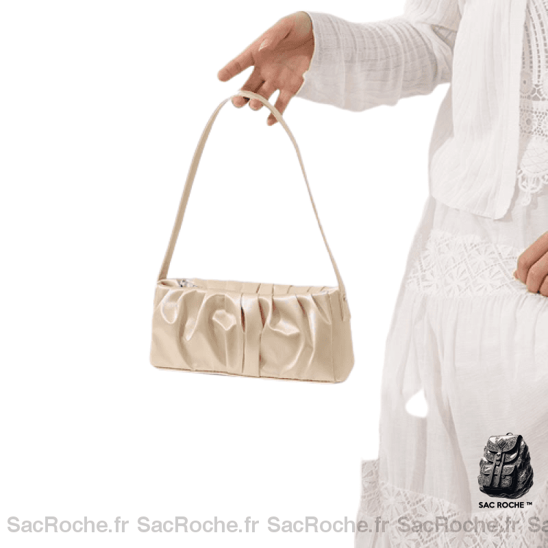 Sac Main Femme Tendance 2020 Blanc Crème / 24X10X5Cm À