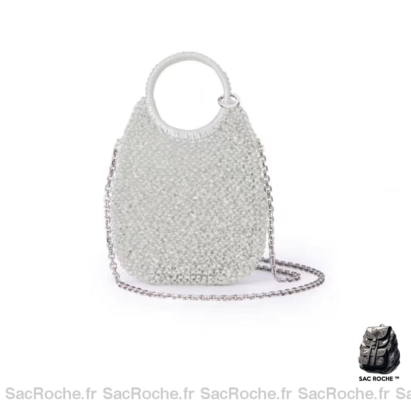 Sac Main Femme Tendance Actuelle Blanc / 17X20Cm À