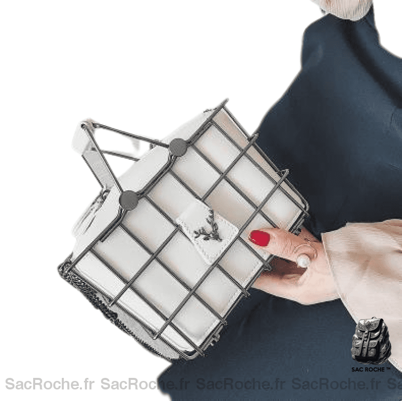 Sac Main Femme Tendance Blanc À