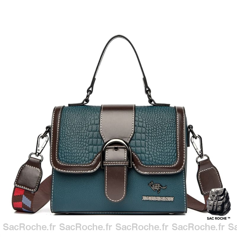 Sac Main Femme Tendance Bleu / 22X18X12Cm À