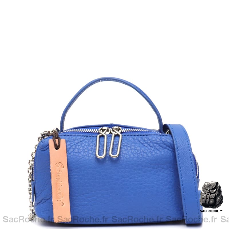 Sac Main Femme Tendance Petit Bleu / 23X10X13Cm À