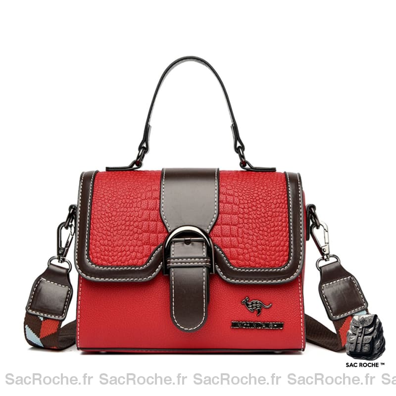 Sac Main Femme Tendance Rouge / 22X18X12Cm À