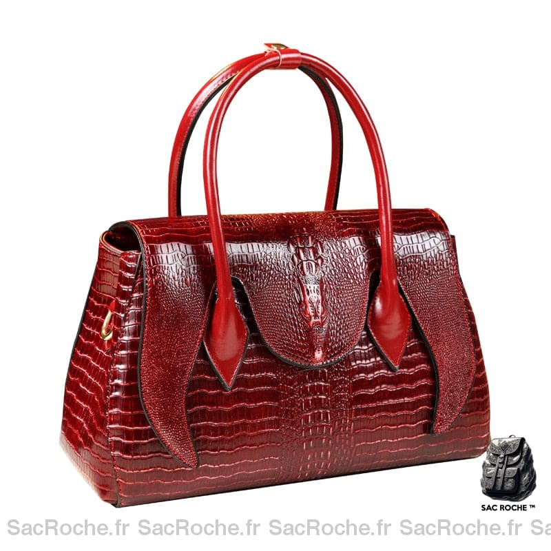 Sac Main Femme Tendance Rouge À