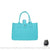 Sac Main Femme Tissu Chic - modèle Bleu turquoise / Avec nom - Sac Roche ™