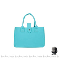 Sac Main Femme Tissu Chic Bleu Turquoise / Avec Nom À