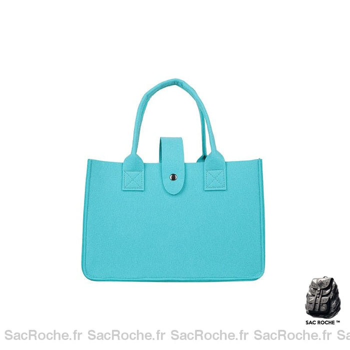 Sac Main Femme Tissu Chic Bleu Turquoise / Avec Nom À