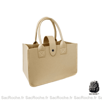 Sac Main Femme Tissu Chic - modèle Kaki / Avec nom - Sac Roche ™