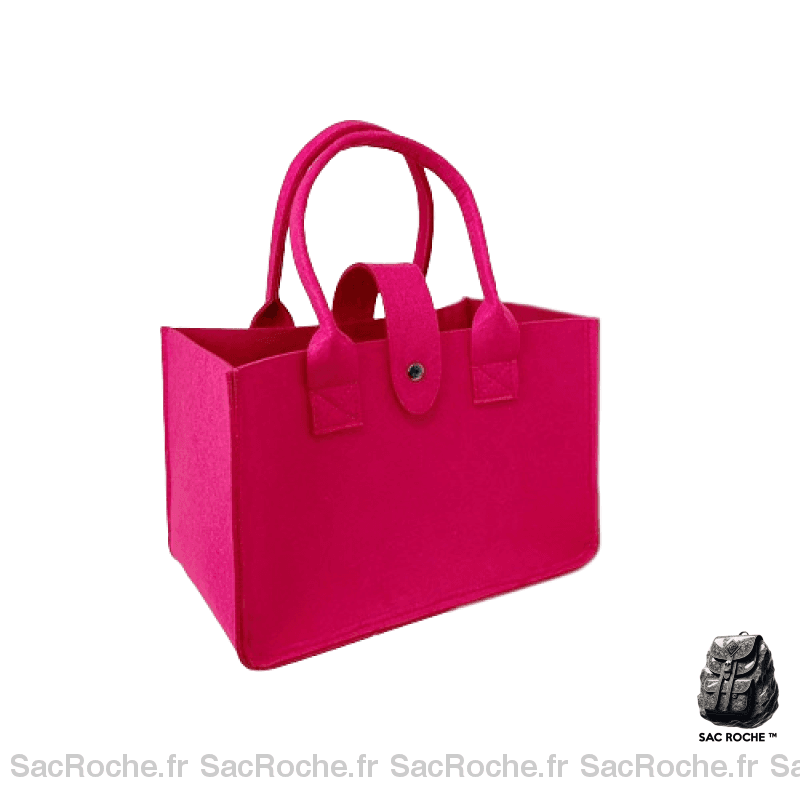 Sac Main Femme Tissu Chic Rose Fuschia / Avec Nom À