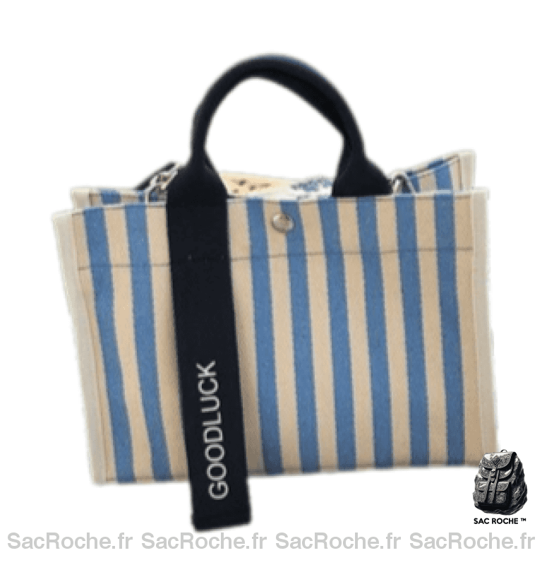 Sac Main Femme Tissu Élégant Bleu Ciel À