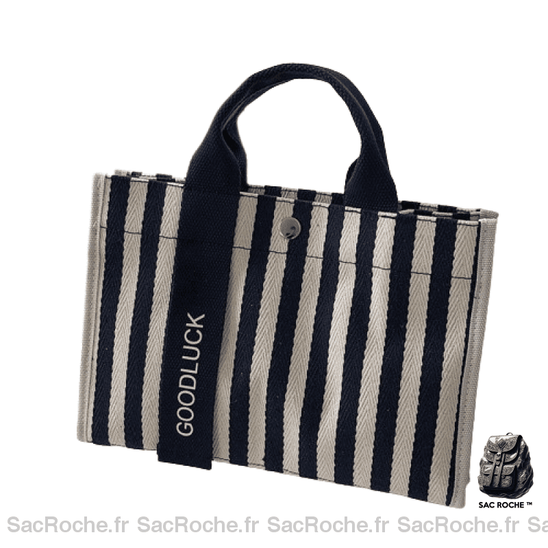 Sac Main Femme Tissu Élégant Bleu Sombre À