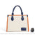 Sac Main Femme Toile Blanche Cuir - modèle Bleu - Sac Roche ™