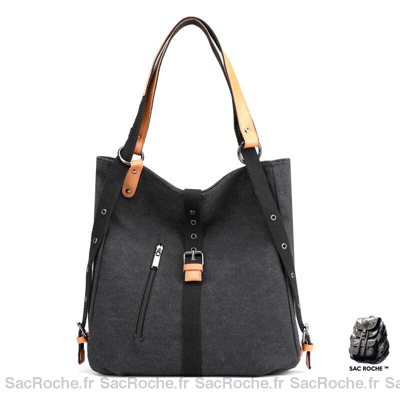 Sac Main Femme Toile Noir À