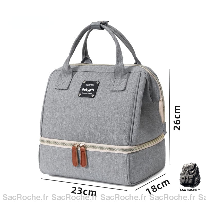 Sac Main Femme Transformable Gris À