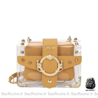 Sac Main Femme Transparent - modèle Jaune moutarde / 19x14x5cm - Sac Roche ™