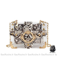 Sac Main Femme Transparent - modèle Noir blanc / 19x14x5cm - Sac Roche ™