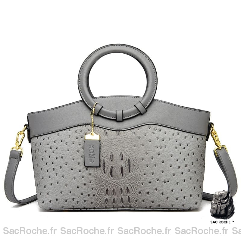 Sac Main Femme Travail Gris / 30X12X22Cm À