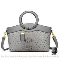 Sac Main Femme Travail - modèle Gris / 30x12x22cm - Sac Roche ™
