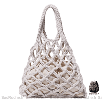 Sac Main Femme Tressé Chic - modèle Blanc / 26x27cm - Sac Roche ™