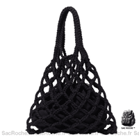 Sac Main Femme Tressé Chic - modèle Noir / 26x27cm - Sac Roche ™