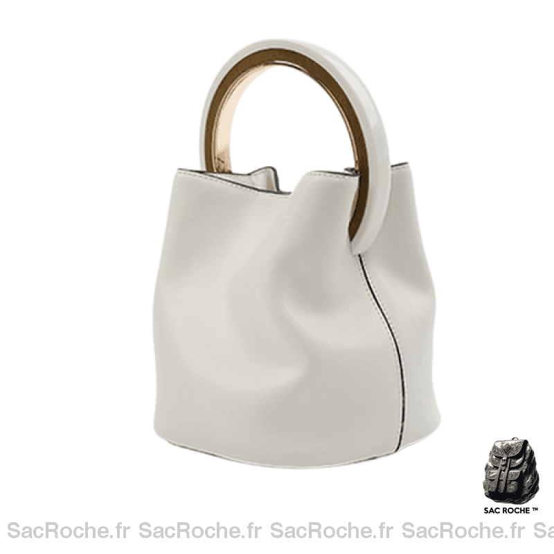 Sac Main Femme Uni Blanc / 17X19.5Cm À