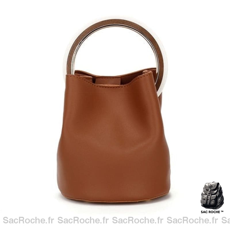 Sac Main Femme Uni Marron / 17X19.5Cm À