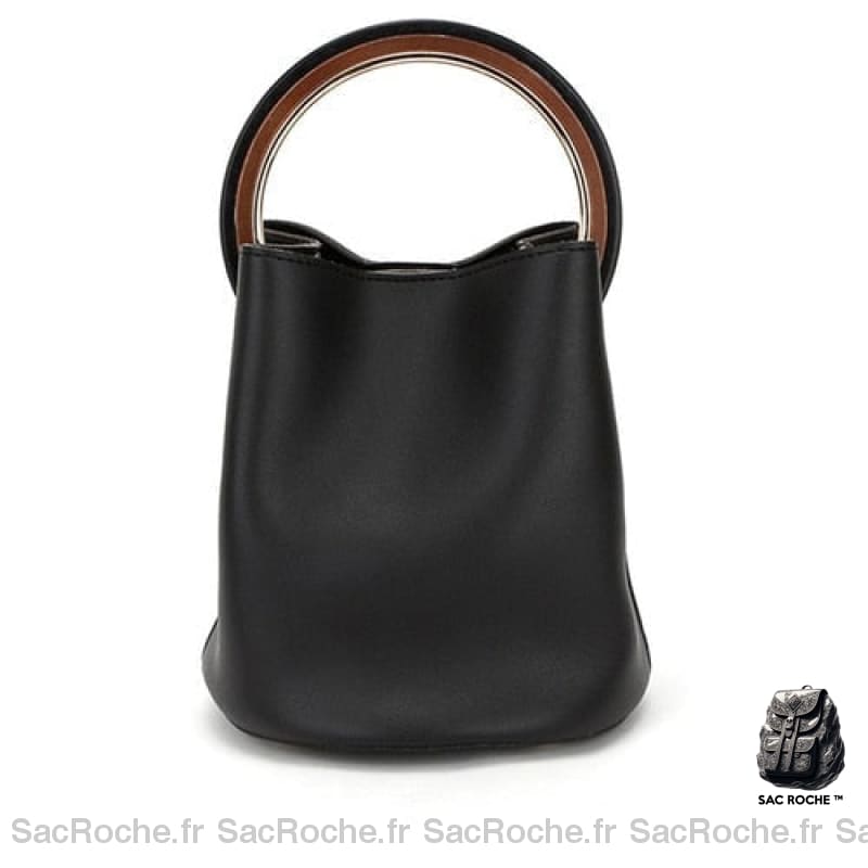 Sac Main Femme Uni Noir / 17X19.5Cm À