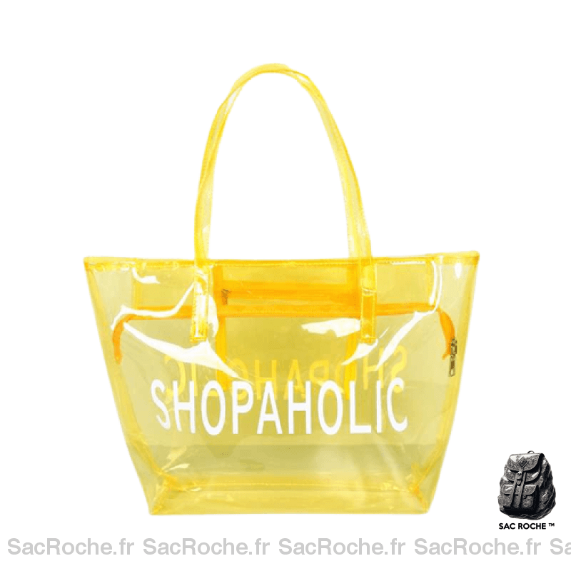 Sac Main Femme Vernis Pvc Jaune À