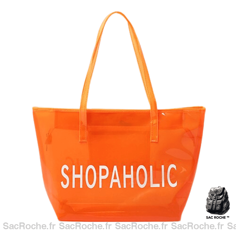 Sac Main Femme Vernis Pvc Orange À