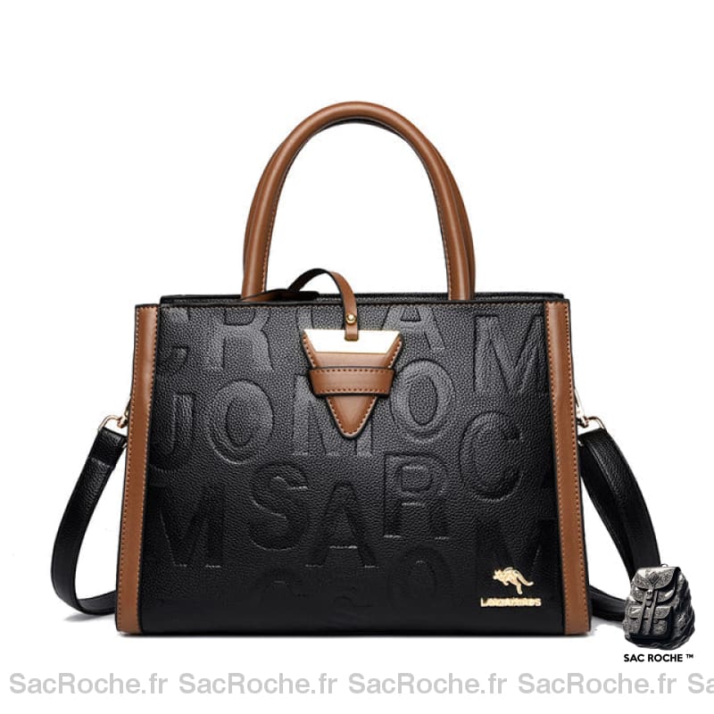 Sac Main Femme Vintage Lettres Imprimées - Grande Taille Marron Sac À Main Femme