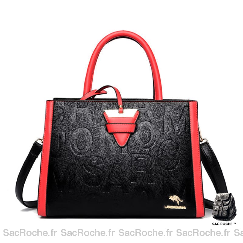Sac Main Femme Vintage Lettres Imprimées - Grande Taille Rouge Sac À Main Femme