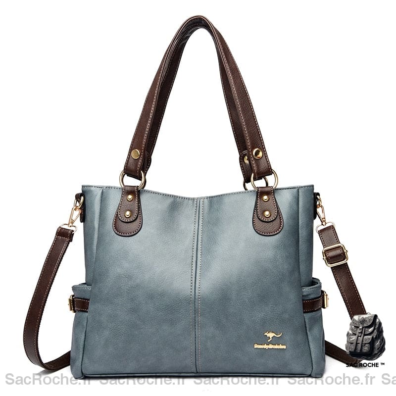 Sac Main Femme Volume Maxi Bleu À