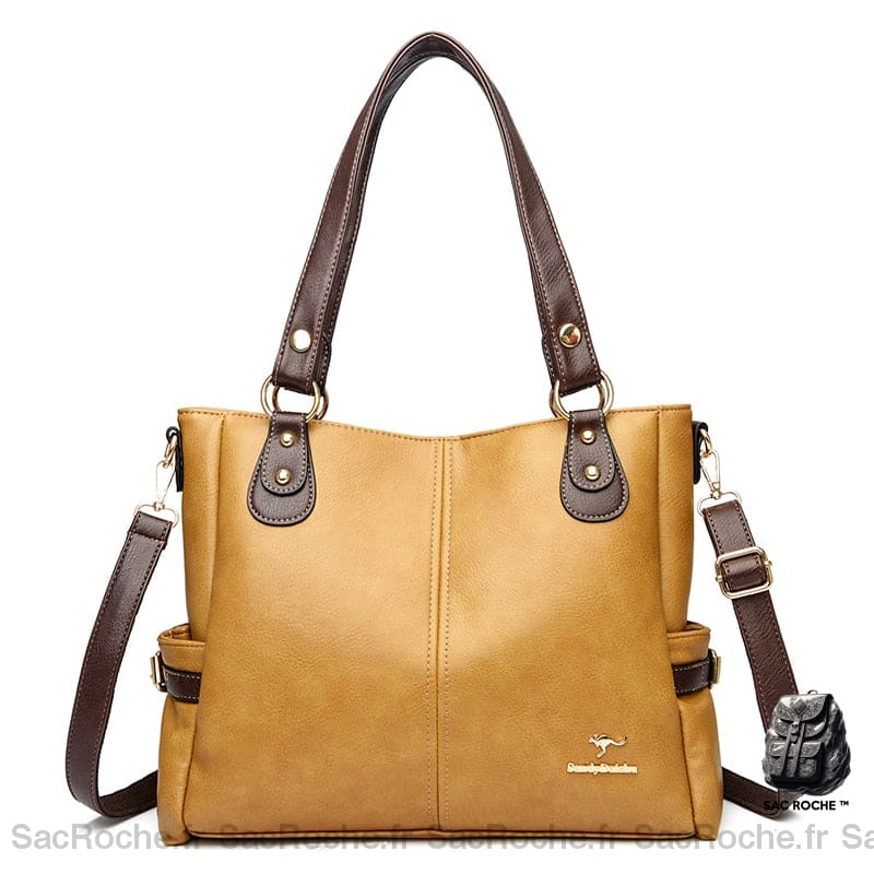 Sac Main Femme Volume Maxi Jaune À