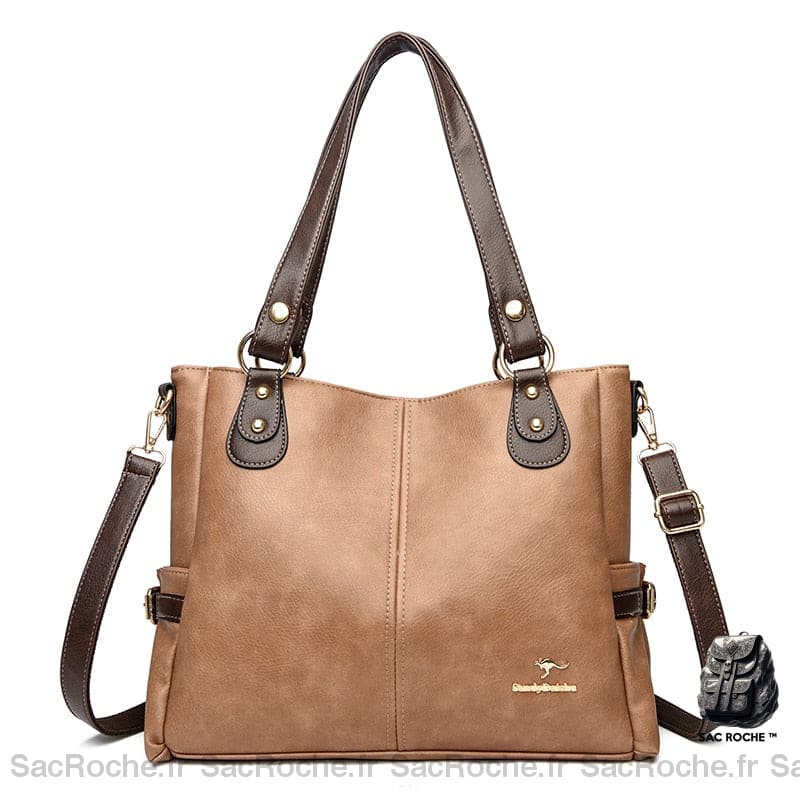 Sac Main Femme Volume Maxi Kaki À