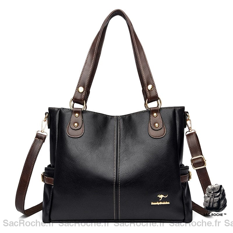 Sac Main Femme Volume Maxi Noir À