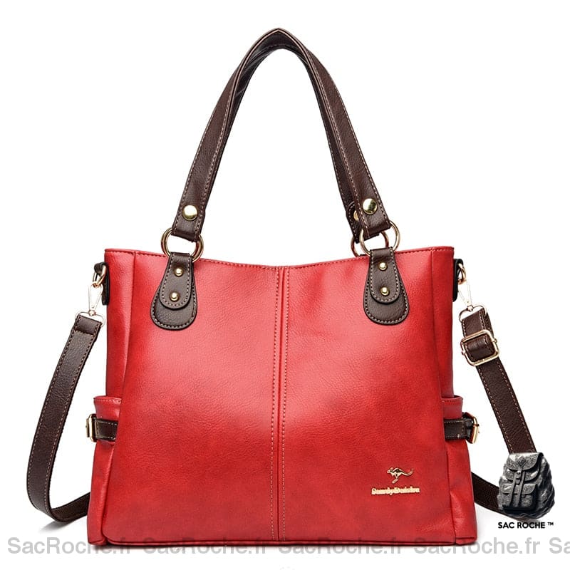 Sac Main Femme Volume Maxi Rouge À