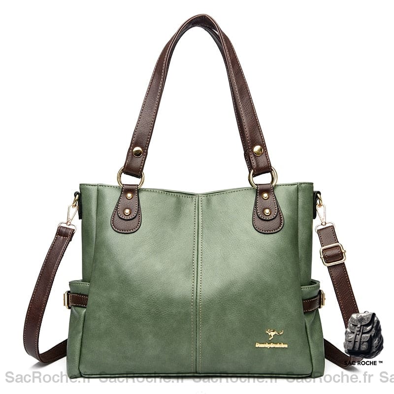 Sac Main Femme Volume Maxi Vert À