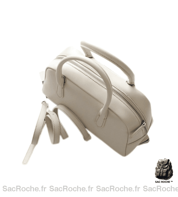 Sac Main Femme Zipper Blanc À