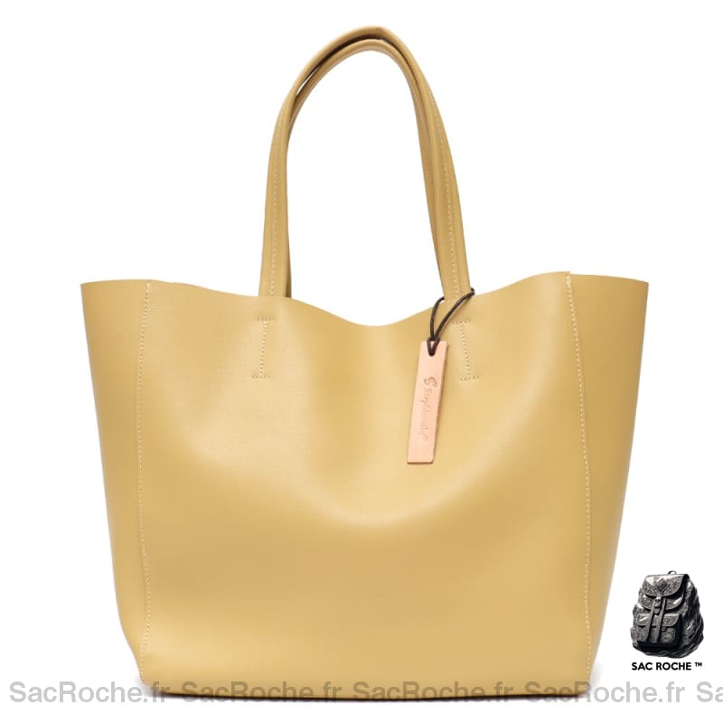 Sac Main Femmes Grand Format Jaune / 32X30X15Cm À Main Femme