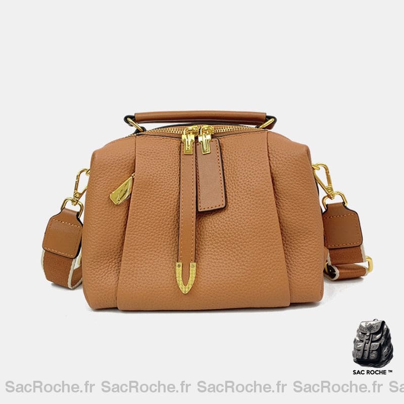 Sac Main Fermeture Éclair Femme Stylé. Marron À Main Femme