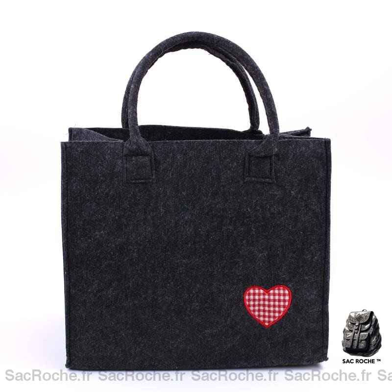Sac Main Feutre Femme Gris 2 / 34.5X19.5X30Cm À
