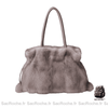 Sac Main Fourrure Femme Gris À