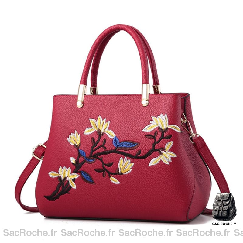 Sac Main Japonais Mini Rouge Foncé À Main Femme