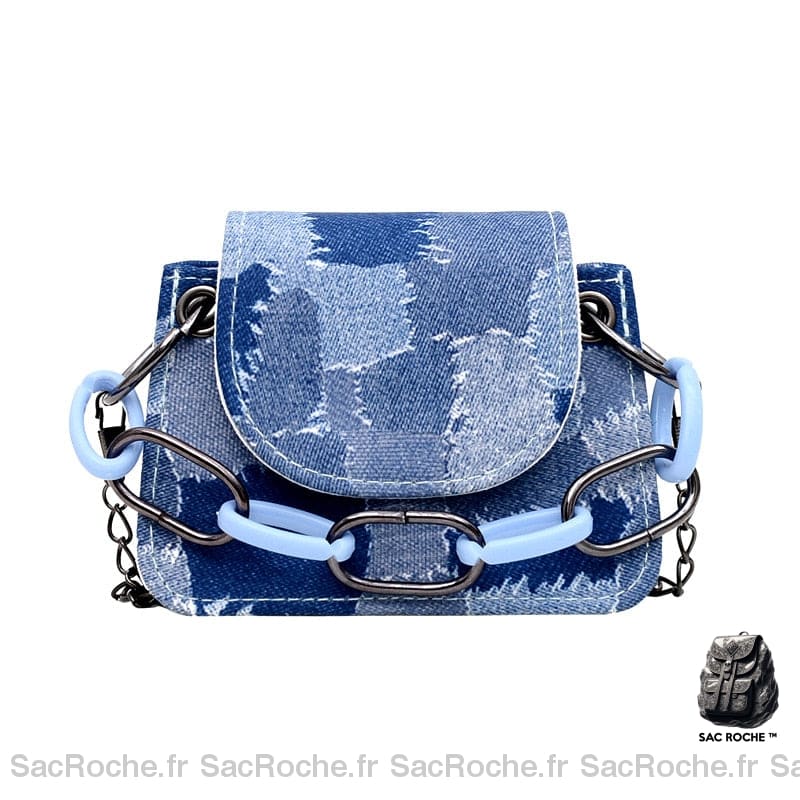 Sac Main Jean Femme Bleu À