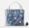 Sac Main Jean Strass Femme Argenté / 28X12X27Cm À